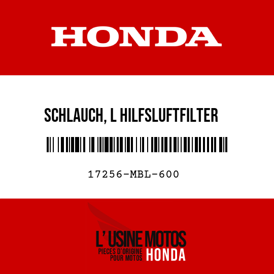 image de 17256-MBL-600 SCHLAUCH, L HILFSLUFTFILTER