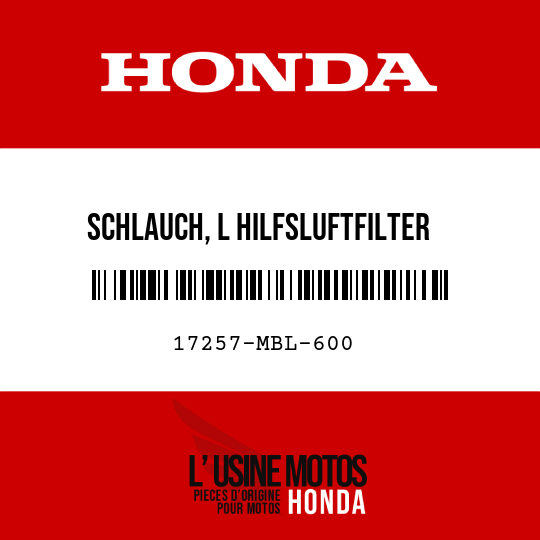 image de 17257-MBL-600 SCHLAUCH, L HILFSLUFTFILTER