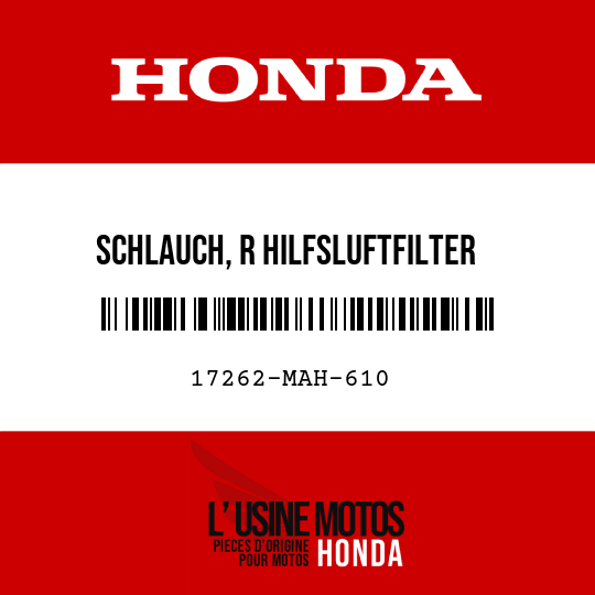 image de 17262-MAH-610 SCHLAUCH, R HILFSLUFTFILTER