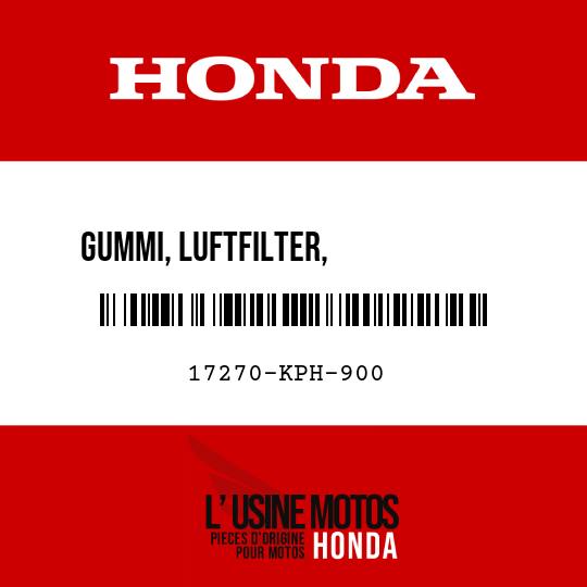 image de 17270-KPH-900 GUMMI, LUFTFILTER,            WASSERSCHUTZ