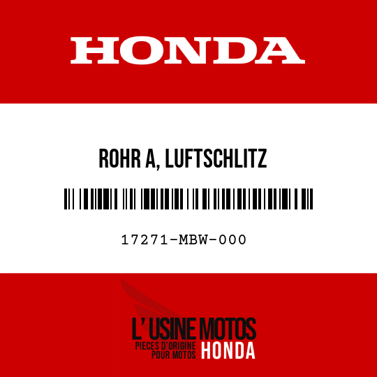 image de 17271-MBW-000 ROHR A, LUFTSCHLITZ
