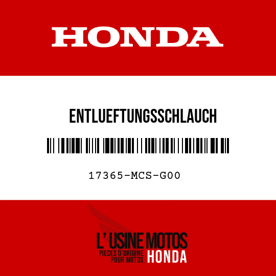 image de 17365-MCS-G00 ENTLUEFTUNGSSCHLAUCH