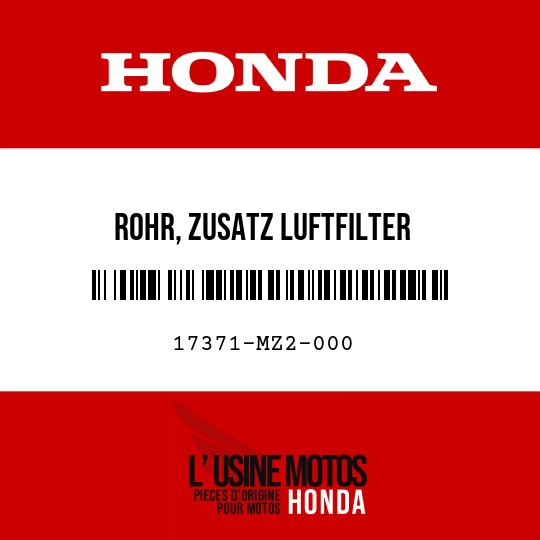 image de 17371-MZ2-000 ROHR, ZUSATZ LUFTFILTER