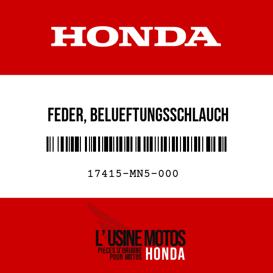 image de 17415-MN5-000 FEDER, BELUEFTUNGSSCHLAUCH