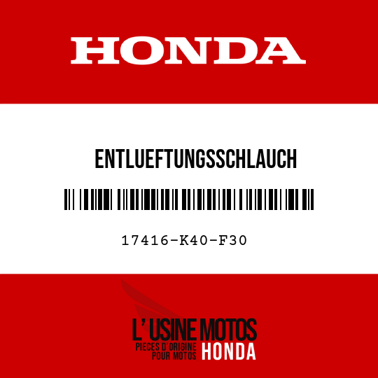 image de 17416-K40-F30 ENTLUEFTUNGSSCHLAUCH