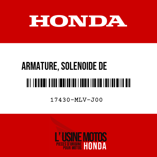 image de 17430-MLV-J00 ARMATURE, SOLENOIDE DE        COMMANDE DE PURGE SOUPAPE
