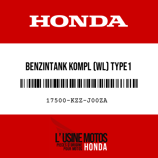 image de 17500-KZZ-J00ZA BENZINTANK KOMPL (WL) TYPE1