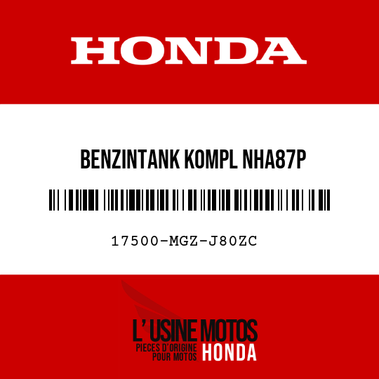 image de 17500-MGZ-J80ZC BENZINTANK KOMPL NHA87P