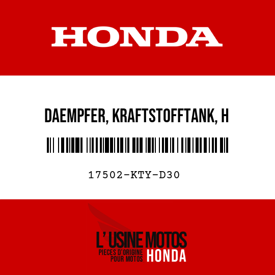 image de 17502-KTY-D30 DAEMPFER, KRAFTSTOFFTANK, H DREHZAPFEN