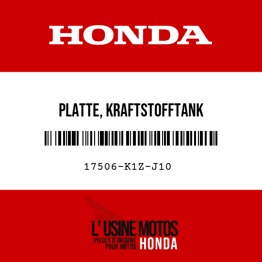 image de 17506-K1Z-J10 PLATTE, KRAFTSTOFFTANK