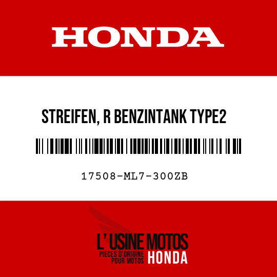 image de 17508-ML7-300ZB STREIFEN, R BENZINTANK TYPE2 