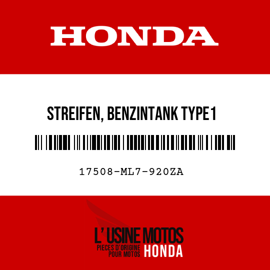 image de 17508-ML7-920ZA STREIFEN, BENZINTANK TYPE1