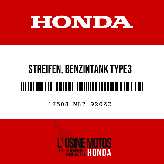 image de 17508-ML7-920ZC STREIFEN, BENZINTANK TYPE3 