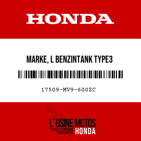 image de 17509-MV9-600ZC MARKE, L BENZINTANK TYPE3 