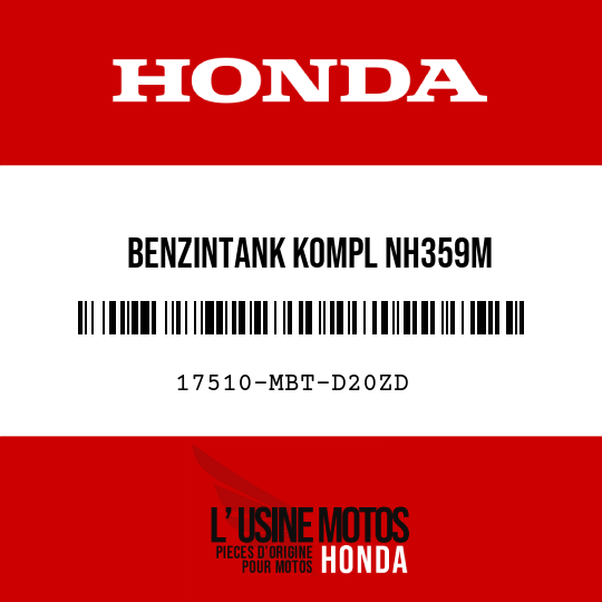 image de 17510-MBT-D20ZD BENZINTANK KOMPL NH359M 