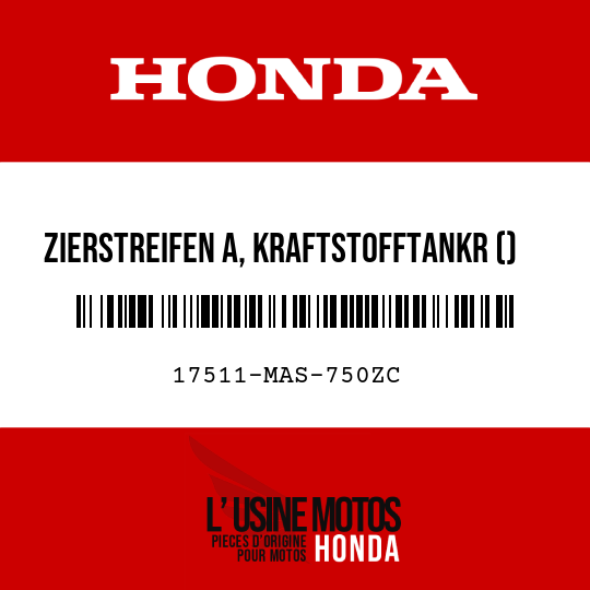 image de 17511-MAS-750ZC ZIERSTREIFEN A, KRAFTSTOFFTANKR () TYPE6