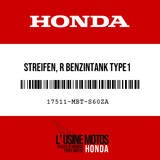 image de 17511-MBT-S60ZA STREIFEN, R BENZINTANK TYPE1