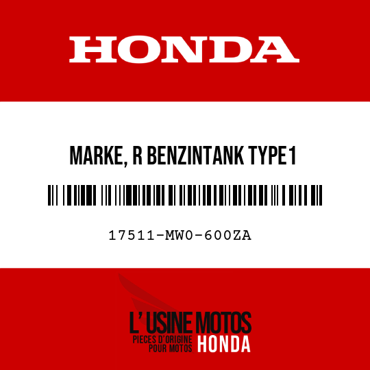 image de 17511-MW0-600ZA MARKE, R BENZINTANK TYPE1