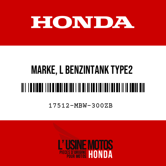 image de 17512-MBW-300ZB MARKE, L BENZINTANK TYPE2