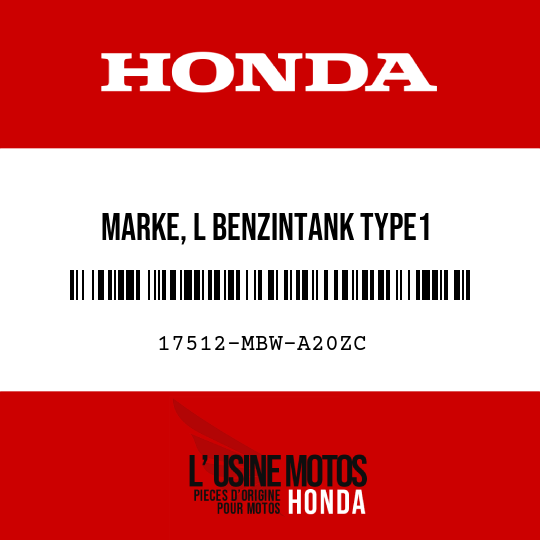 image de 17512-MBW-A20ZC MARKE, L BENZINTANK TYPE1