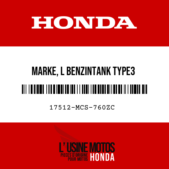image de 17512-MCS-760ZC MARKE, L BENZINTANK TYPE3 