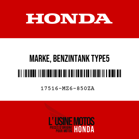 image de 17516-MZ6-850ZA MARKE, BENZINTANK TYPE5
