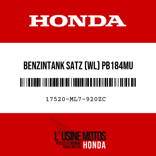 image de 17520-ML7-920ZC BENZINTANK SATZ (WL) PB184MU 