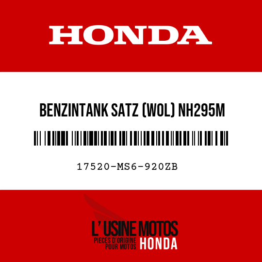 image de 17520-MS6-920ZB BENZINTANK SATZ (WOL) NH295M 