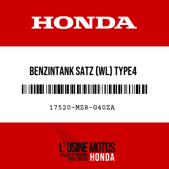 image de 17520-MZ8-G40ZA BENZINTANK SATZ (WL) TYPE4 