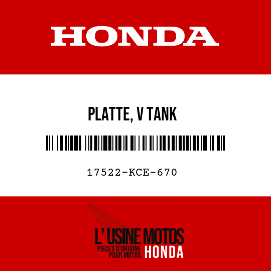 image de 17522-KCE-670 PLATTE, V TANK