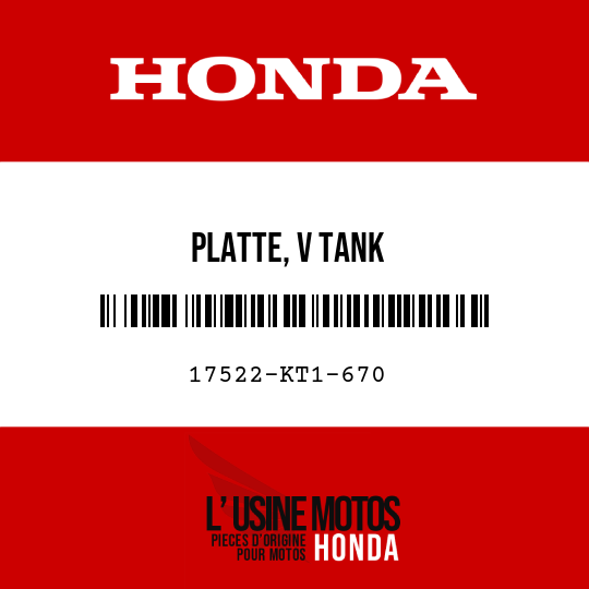 image de 17522-KT1-670 PLATTE, V TANK
