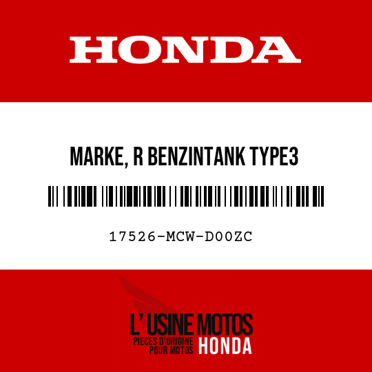 image de 17526-MCW-D00ZC MARKE, R BENZINTANK TYPE3 