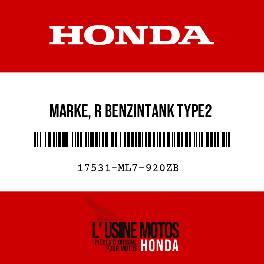 image de 17531-ML7-920ZB MARKE, R BENZINTANK TYPE2 
