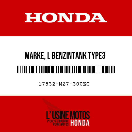 image de 17532-MZ7-300ZC MARKE, L BENZINTANK TYPE3
