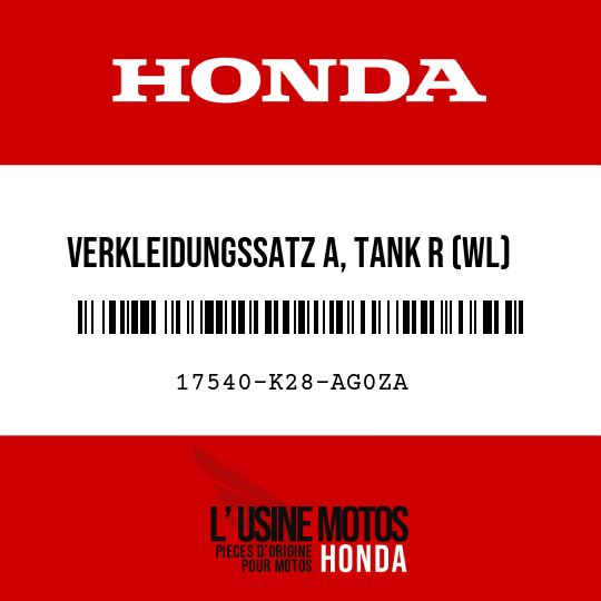 image de 17540-K28-AG0ZA VERKLEIDUNGSSATZ A, TANK R (WL) R292R