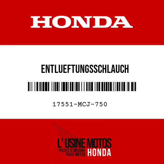 image de 17551-MCJ-750 ENTLUEFTUNGSSCHLAUCH