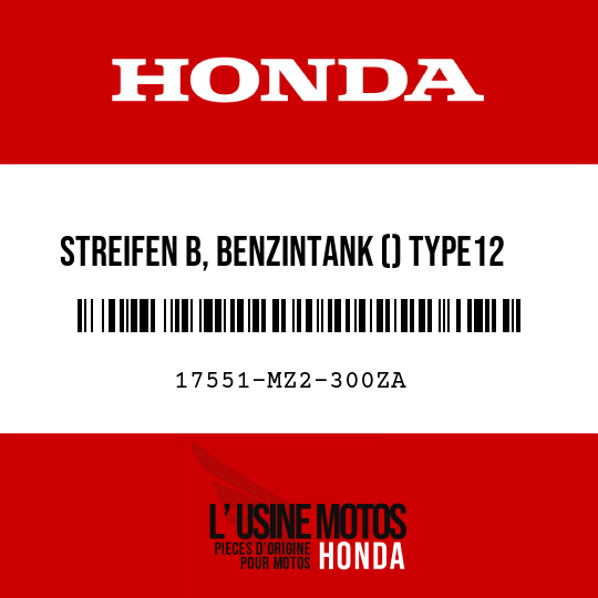 image de 17551-MZ2-300ZA STREIFEN B, BENZINTANK () TYPE12 
