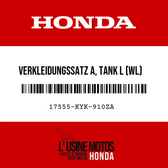 image de 17555-KYK-910ZA VERKLEIDUNGSSATZ A, TANK L (WL) TYPE1