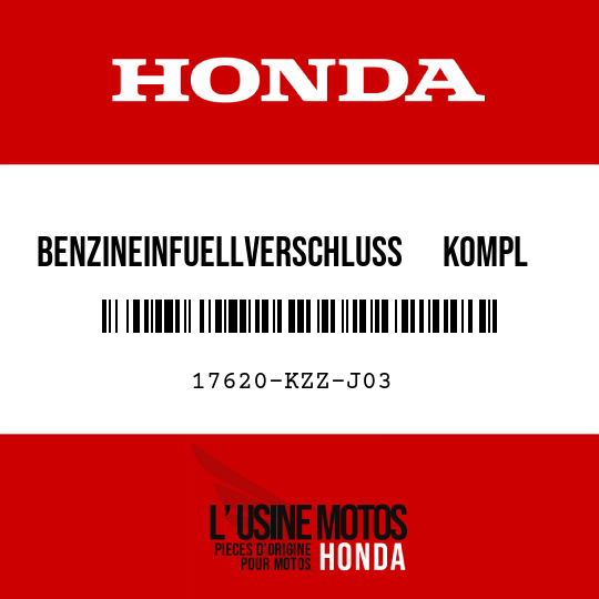 image de 17620-KZZ-J03 BENZINEINFUELLVERSCHLUSS KOMPL