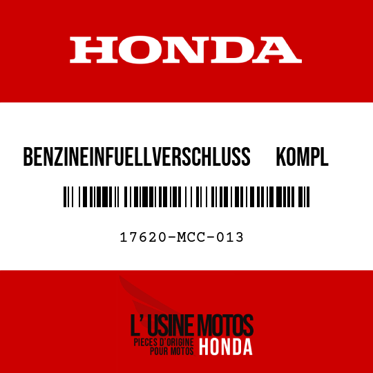 image de 17620-MCC-013 BENZINEINFUELLVERSCHLUSS      KOMPL