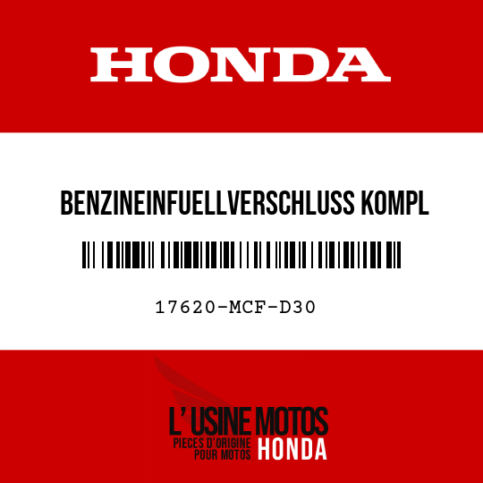 image de 17620-MCF-D30 BENZINEINFUELLVERSCHLUSS KOMPL