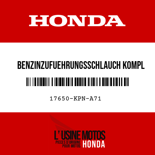 image de 17650-KPN-A71 BENZINZUFUEHRUNGSSCHLAUCH KOMPL