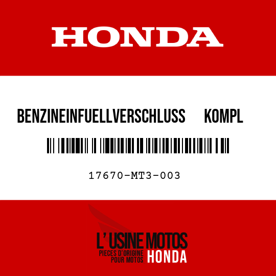 image de 17670-MT3-003 BENZINEINFUELLVERSCHLUSS      KOMPL