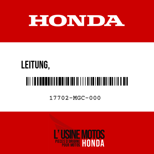 image de 17702-MGC-000 LEITUNG,                      LUFTEINSPRITZUNGSVENTIL R