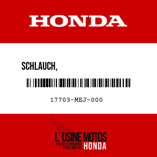image de 17703-MEJ-000 SCHLAUCH,                     LUFTEINBLASUNGSSTEUERVENTIL