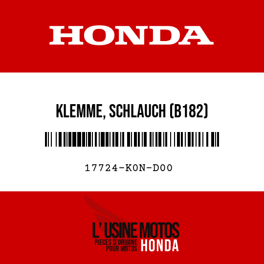 image de 17724-K0N-D00 KLEMME, SCHLAUCH (B182)
