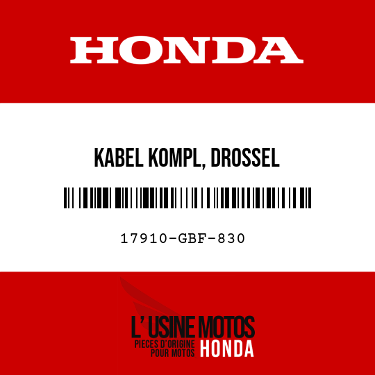 image de 17910-GBF-830 KABEL KOMPL, DROSSEL