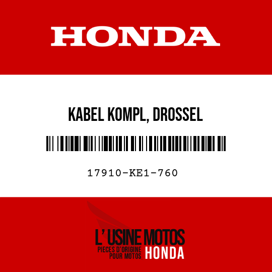 image de 17910-KE1-760 KABEL KOMPL, DROSSEL