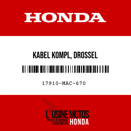 image de 17910-MAC-670 KABEL KOMPL, DROSSEL
