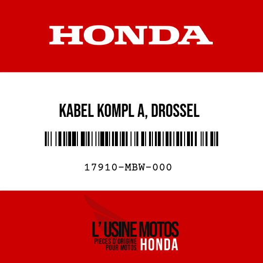 image de 17910-MBW-000 KABEL KOMPL A, DROSSEL